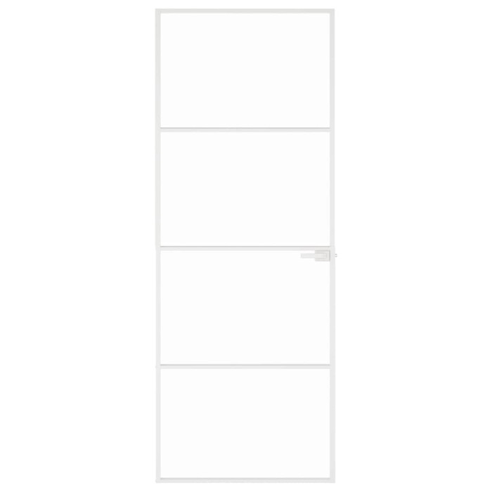 Notranja vrata bela 76x201,5 cm kaljeno steklo aluminij tanka